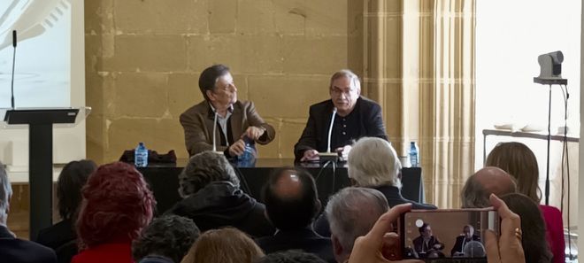 CREACION DE LA CONFERENCIA DE ASOCIACIONES DE ESCRITORAS Y ESCRITORES DE ESPAÑA 3 CONVERSACION LUIS LANDERO-MANUEL RICO